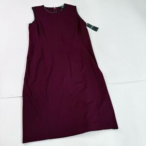 Lauren Ralph Lauren Dress Womens Large Shift Sleeveless Burgundy New Holiday